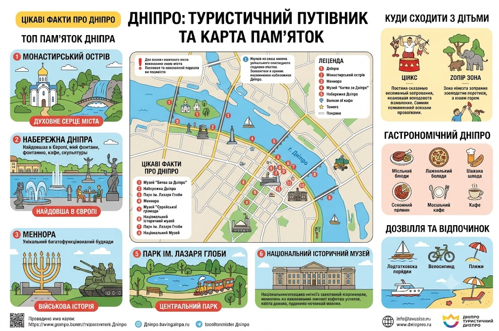 Визначні пам’ятки Дніпра: що варто побачити в місті
