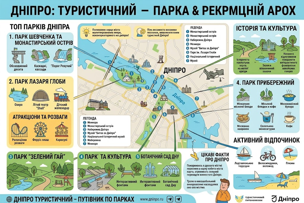 Парки Днепра: зеленые оазисы мегаполиса Парки Днепра: зеленые оазисы мегаполиса